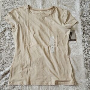 Hillard & Hanson Cream Short Sleeve Tee - MEDIUM